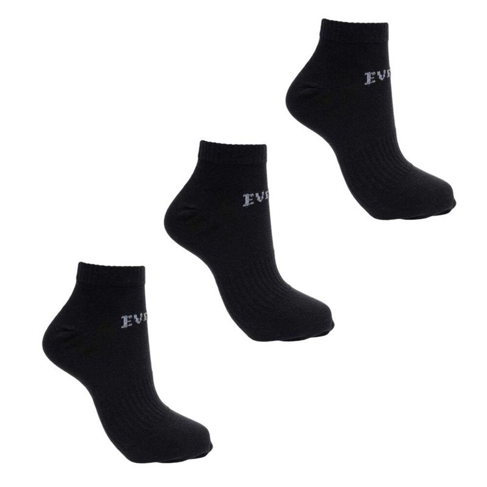 Everlast Mens Logo Trainer Socks (Pack of 3) / Black